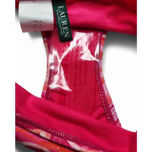 NWT LAUREN Ralph Lauren Calypso Ikat Hipster Swim Bikini Bottom Coral Size 4,6 - Picture 5 of 6